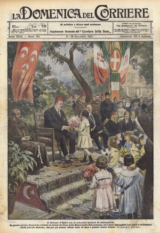 O sultão do Egito entre os órfãos italianos de Alexandria de Achille Beltrame