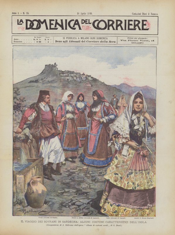 A viagem dos soberanos na Sardenha, alguns trajes característicos da ilha de Achille Beltrame