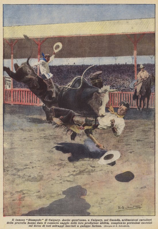 O famoso Stampede de Calgary de Achille Beltrame