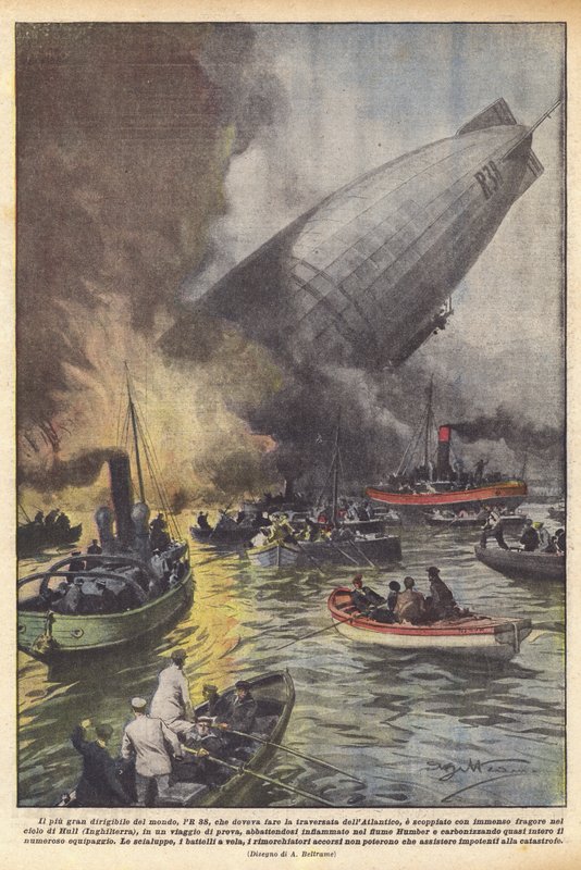 O maior dirigível do mundo, R 38, que foi fazer a travessia do Atlântico de Achille Beltrame