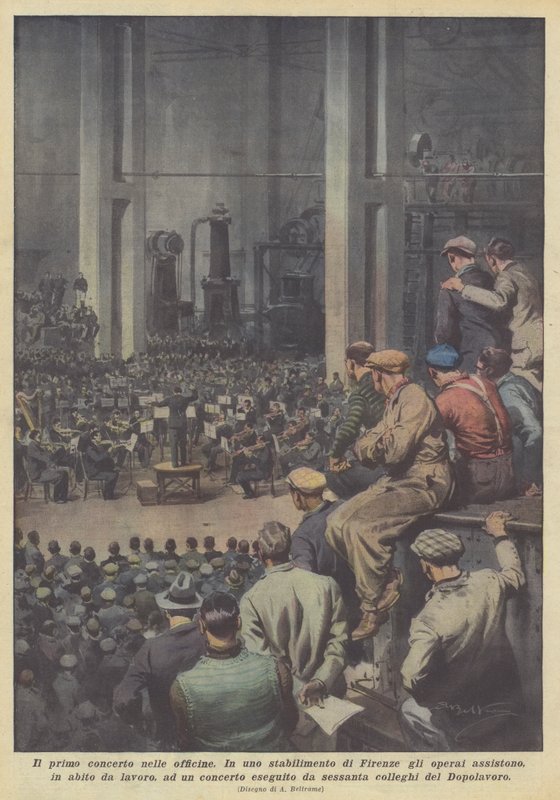 O primeiro concerto nas oficinas de Achille Beltrame