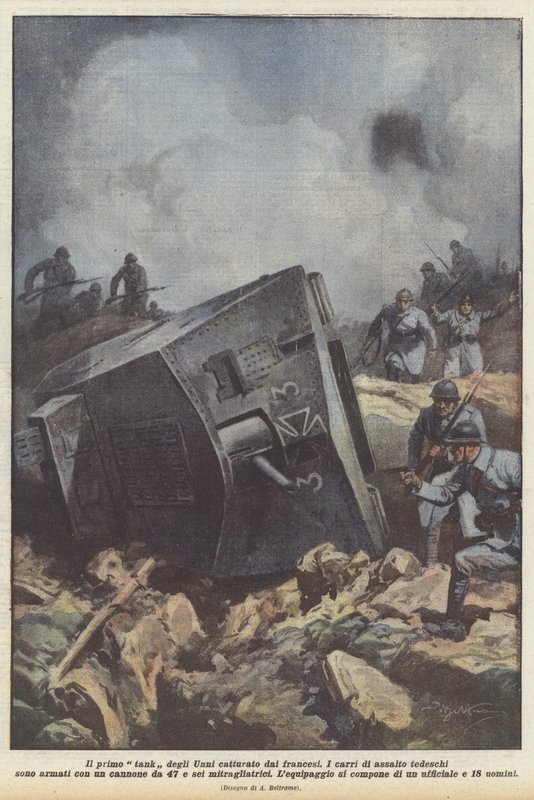 O primeiro tanque dos hunos capturado pelos franceses de Achille Beltrame