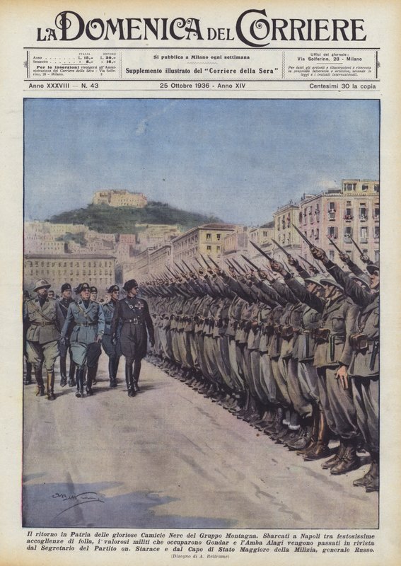 O retorno à terra natal dos gloriosos Blackshirts do Mountain Group de Achille Beltrame