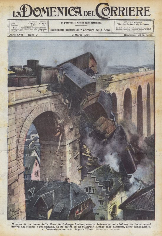 O salto de um trem de Achille Beltrame