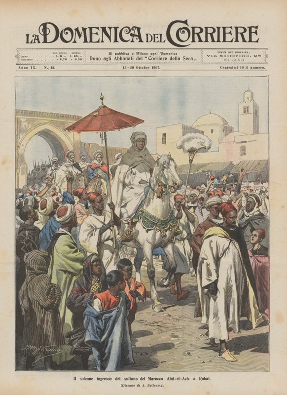 A entrada solene do sultão do Marrocos Abd-el-Aziz para Rabat de Achille Beltrame