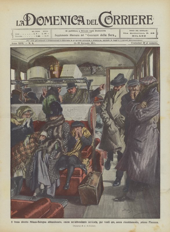 O trem direto Milão-Bolonha abandonou, devido a uma forte nevasca, por vinte horas de Achille Beltrame