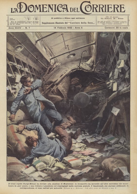 O trem expresso Paris-Milão foi desviado para a estação Montereau, a locomotiva investiu de Achille Beltrame