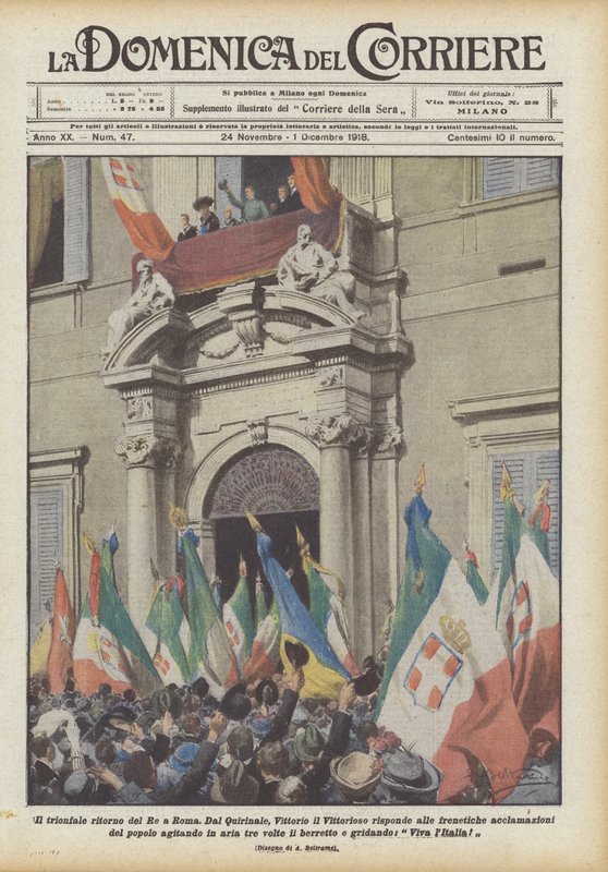 O retorno triunfal do rei a Roma de Achille Beltrame