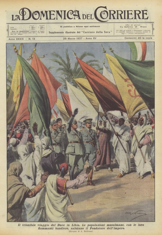 A jornada triunfante do Duce para a Líbia de Achille Beltrame