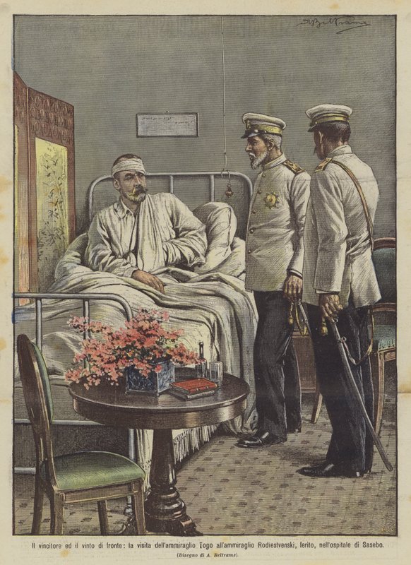 O vencedor e os vencidos antes, a visita do almirante Togo ao almirante Rodiestvenski de Achille Beltrame