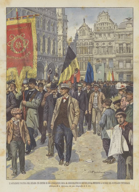 Política Na Bélgica, uma procissão de 300 associações ao burgomestre de Bruxelas de Achille Beltrame