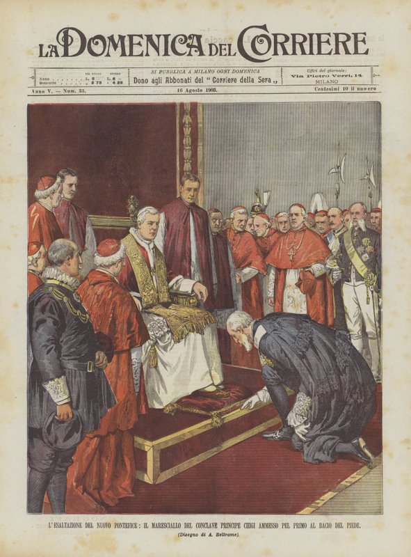 A Exaltação do Novo Pontífice, o Marechal do Conclave Príncipe Chigi, Admitiu o Primeiro ao Beijo do Pé de Achille Beltrame