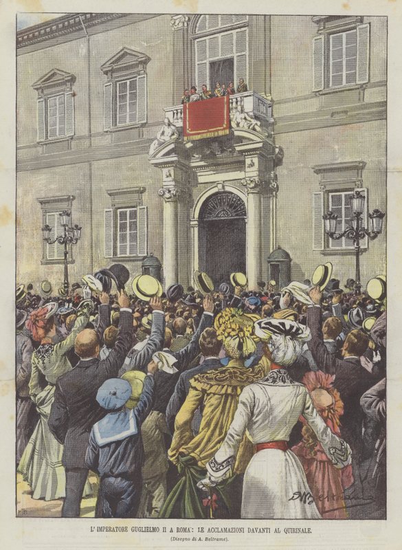 Imperador William II em Roma, os elogios antes do Quirinale de Achille Beltrame