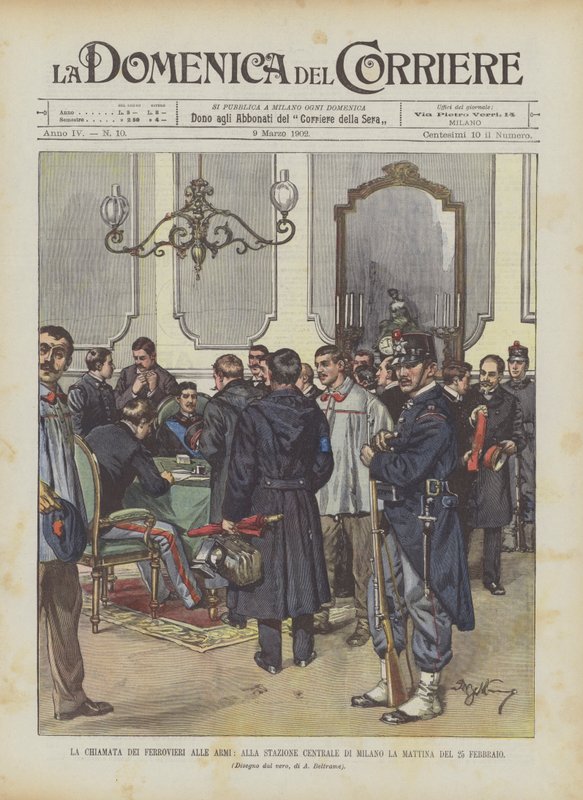 O Chamado De Ferroviários De Armas, Na Estação Central De Milão Na Manhã De 25 De Fevereiro de Achille Beltrame