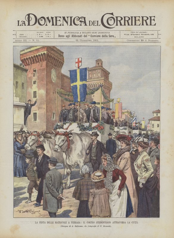 La Festa Delle Matricole Em Ferrara, A Procissão Estudantil Cruza A Cidade de Achille Beltrame