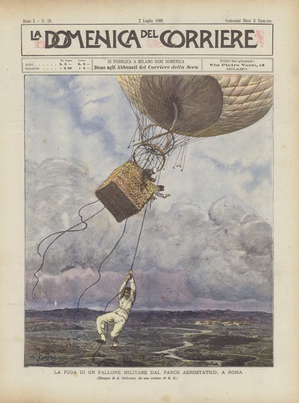 O Escape De Um Balão Militar Do Parque Aerostático, Roma de Achille Beltrame