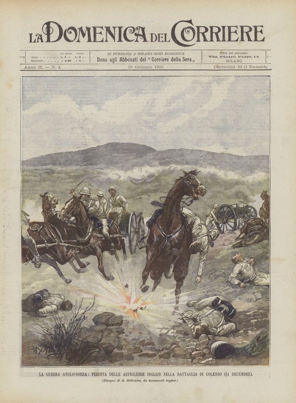 A Guerra Anglo-Boer, a perda da Artilharia Britânica na Batalha de Colenso (14 de dezembro) de Achille Beltrame