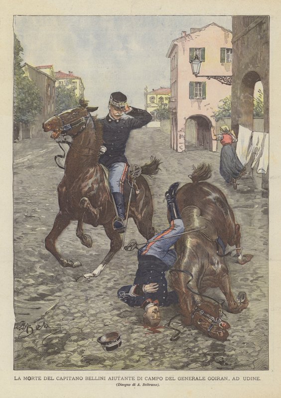 A morte do capitão Bellini Ajudante do acampamento do general Goiran, em Udine de Achille Beltrame