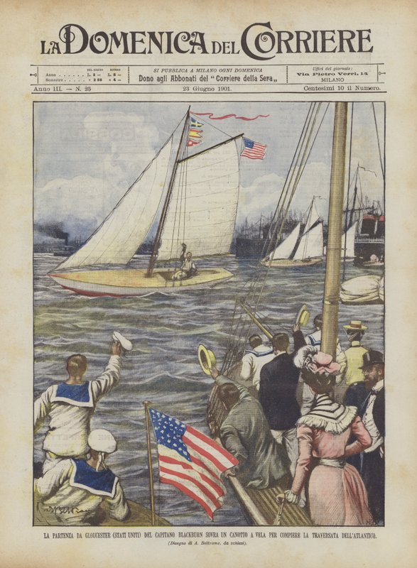 A Partida De Gloucester (Estados Unidos) Do Capitão Blackburn Sobre Um Veleiro Para de Achille Beltrame