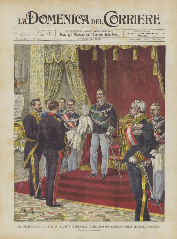 A Apresentação Para SM O Rei Do Alto Prêmio Conferitagli Do Presidente Da República Francesa de Achille Beltrame
