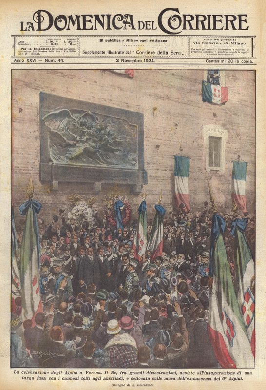 A celebração do Alpini em Verona de Achille Beltrame