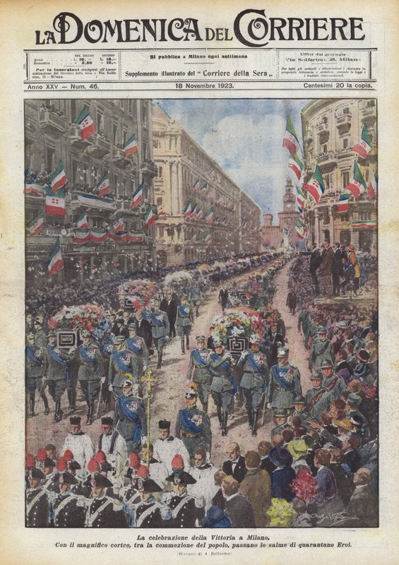 A celebração da vitória em Milão de Achille Beltrame