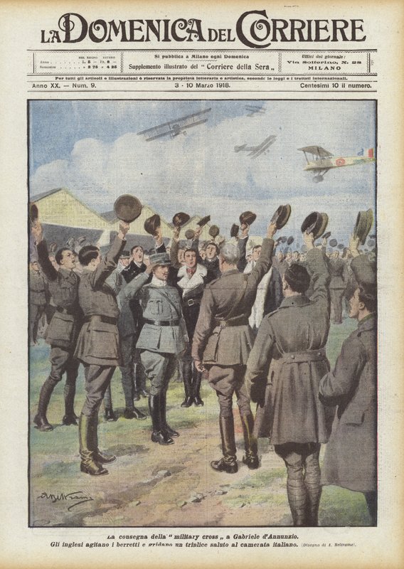 A entrega da cruz militar para Gabriele dAnnunzio de Achille Beltrame