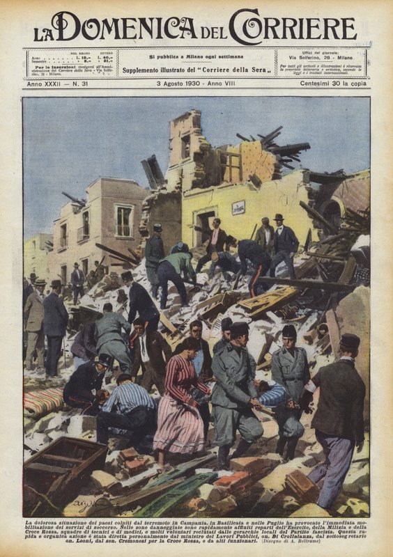 A situação dolorosa dos países atingidos pelo terremoto na Campânia, Basilicata e Puglia de Achille Beltrame