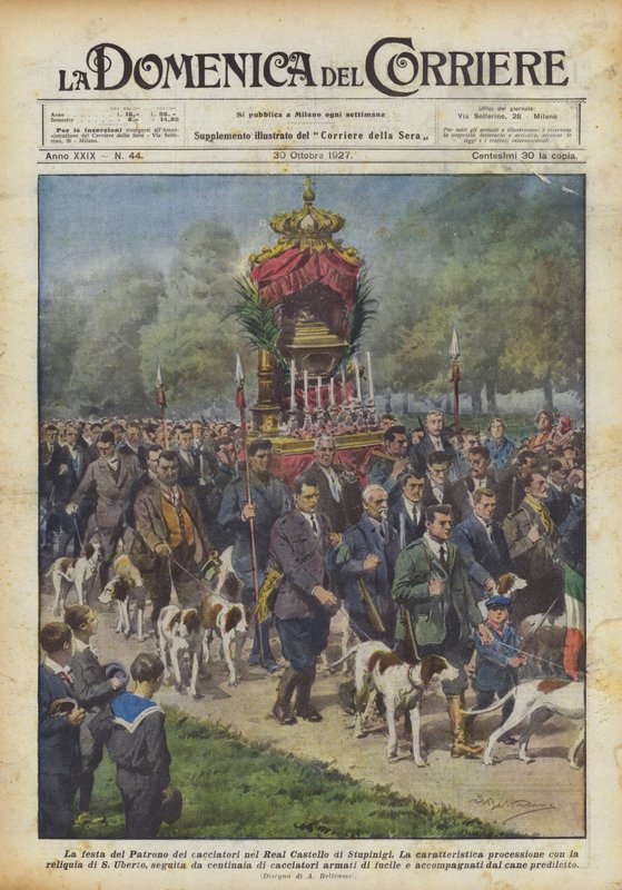 A festa do Santo Padroeiro dos caçadores no Castelo Real de Stupinigi de Achille Beltrame