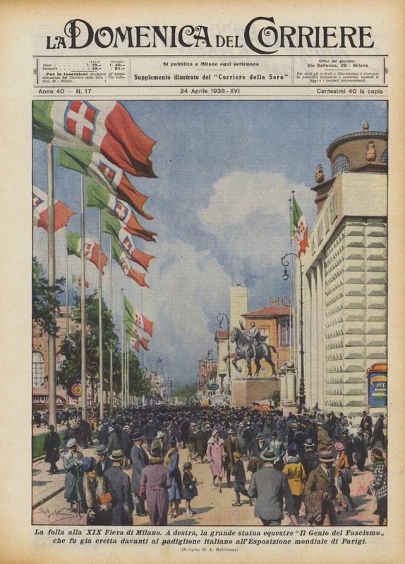A multidão na XIX Feira de Milão de Achille Beltrame