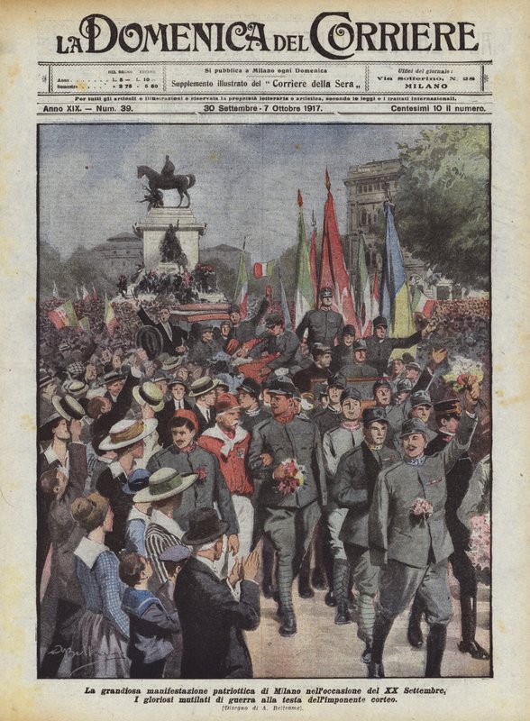 A grande manifestação patriótica de Milão por ocasião do 20 de setembro de Achille Beltrame