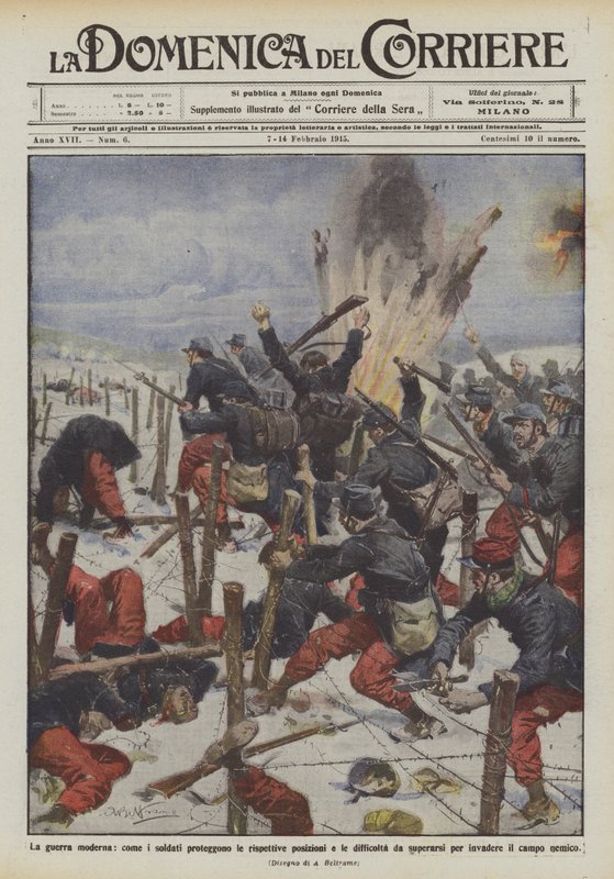 A guerra moderna, como os soldados protegem suas respectivas posições e as dificuldades a serem superadas de Achille Beltrame