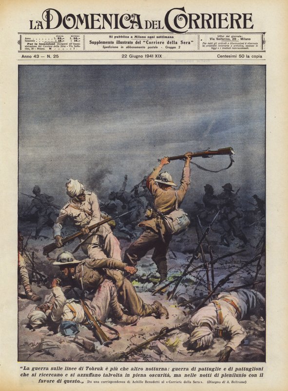 A guerra nas linhas de Tobruk é mais do que qualquer outra coisa à noite, uma guerra de patrulhas e patrulhas que de Achille Beltrame