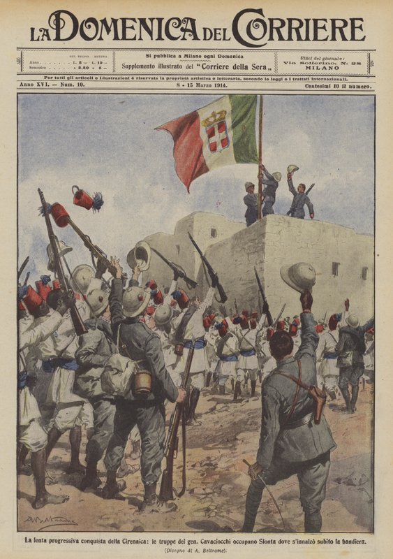 A lenta progressiva conquista da Cirenaica, as tropas do Gen Cavaciocchi ocupam Slonta onde de Achille Beltrame