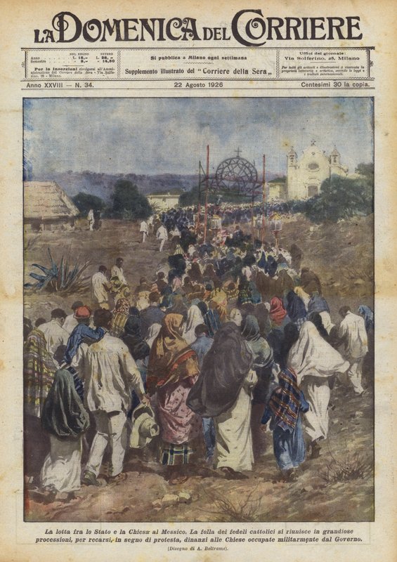 A luta entre o Estado e a Igreja para o México de Achille Beltrame