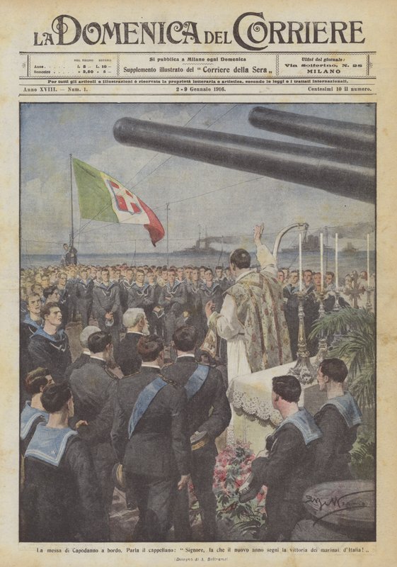 A missa de Ano Novo a bordo, Fale o capelão, Senhor, marca o Ano Novo de Achille Beltrame