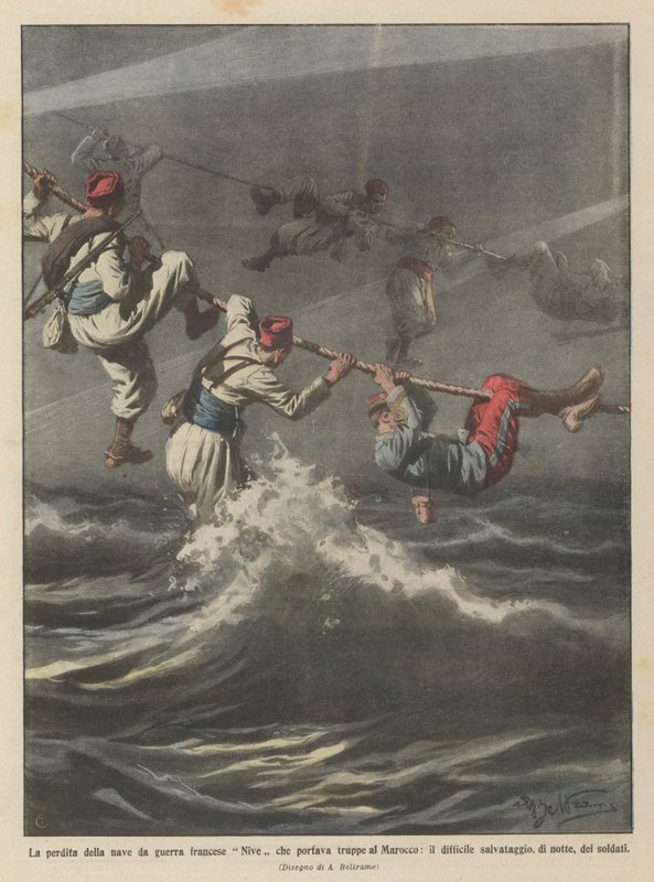 A perda do navio de guerra francês Nive que trouxe tropas para o Marrocos de Achille Beltrame