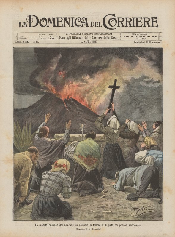 A recente erupção do Vesúvio, um episódio de terror e piedade nas aldeias ameaçadas de Achille Beltrame