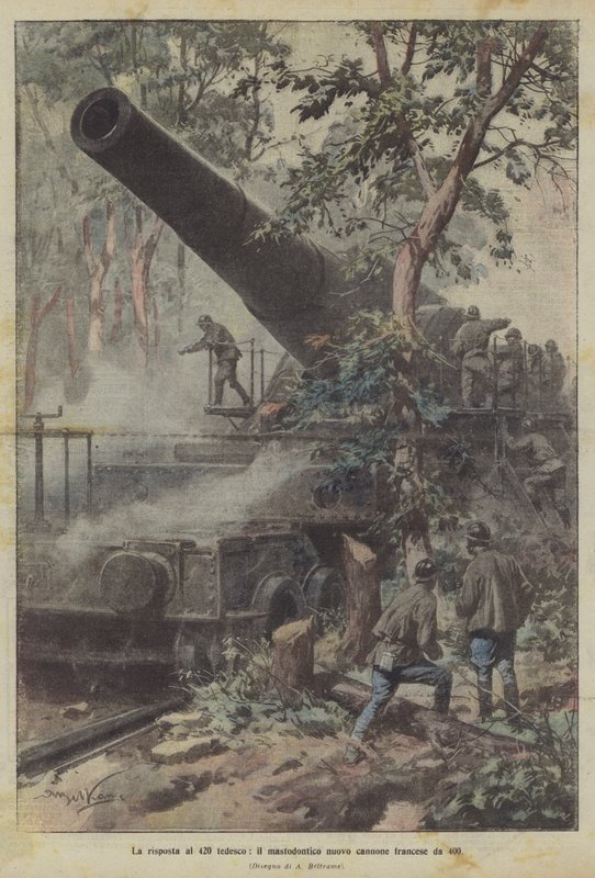 A resposta para o 420 alemão, o novo canhão francês gigantesco 400 de Achille Beltrame