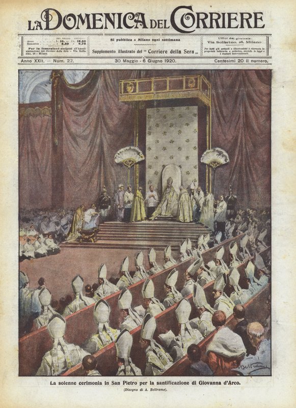 A cerimônia solene em San Pietro para a santificação de Giovanna dArco de Achille Beltrame