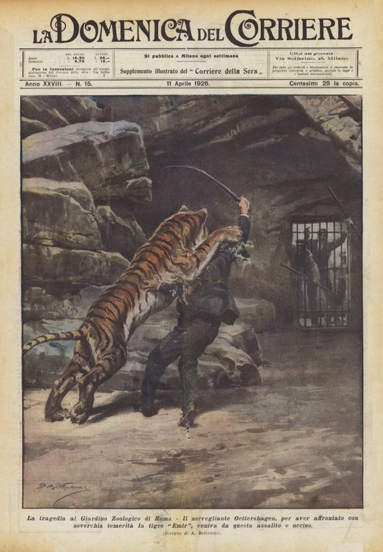 A tragédia no jardim zoológico de Roma de Achille Beltrame