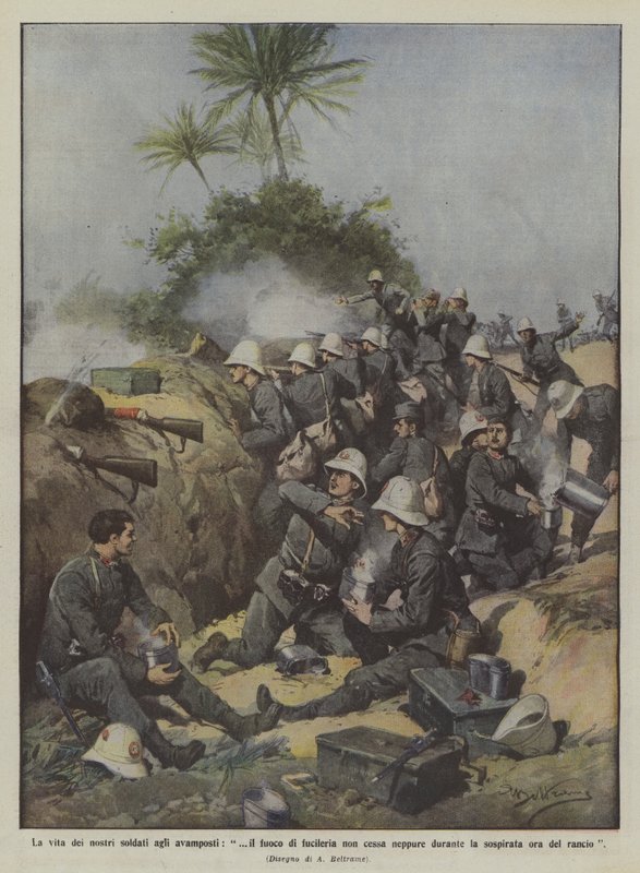 A vida de nossos soldados nos postos avançados, não é o fogo de disparo, mesmo durante de Achille Beltrame