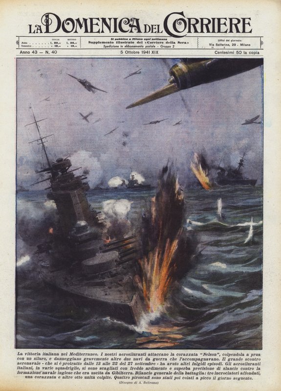 A vitória italiana no Mediterrâneo de Achille Beltrame