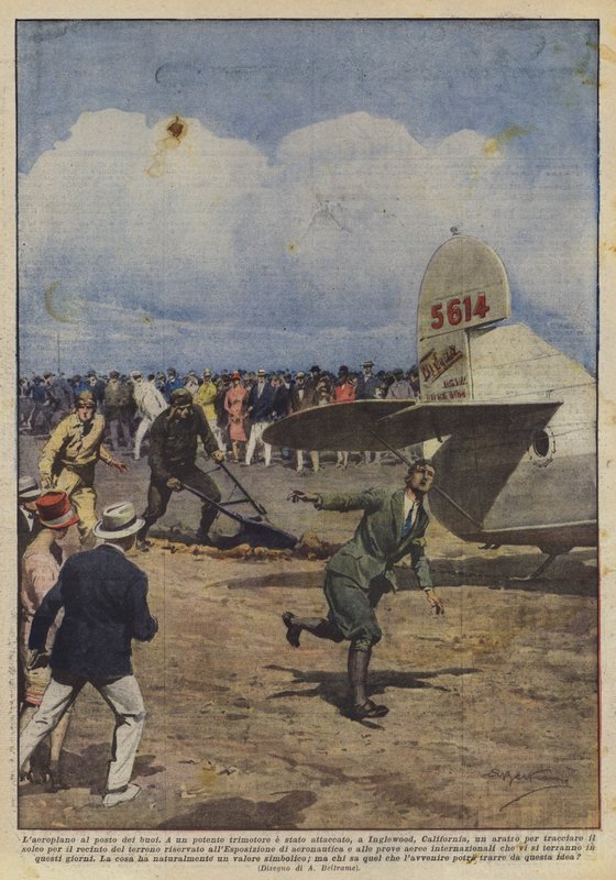 O avião em vez de bois de Achille Beltrame