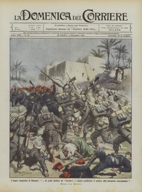 Laspra conquista Benghazi, o grito fatal de Savoy! nosso assaltou o inimigo para de Achille Beltrame