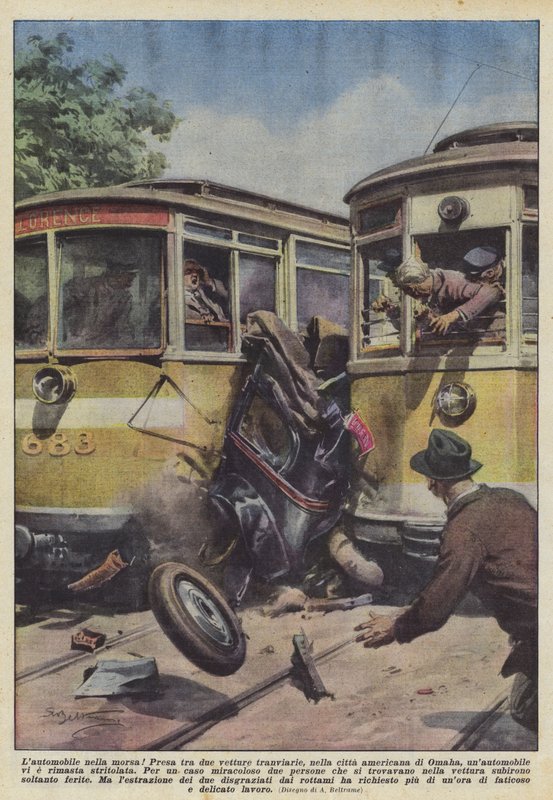 O carro no aperto! de Achille Beltrame