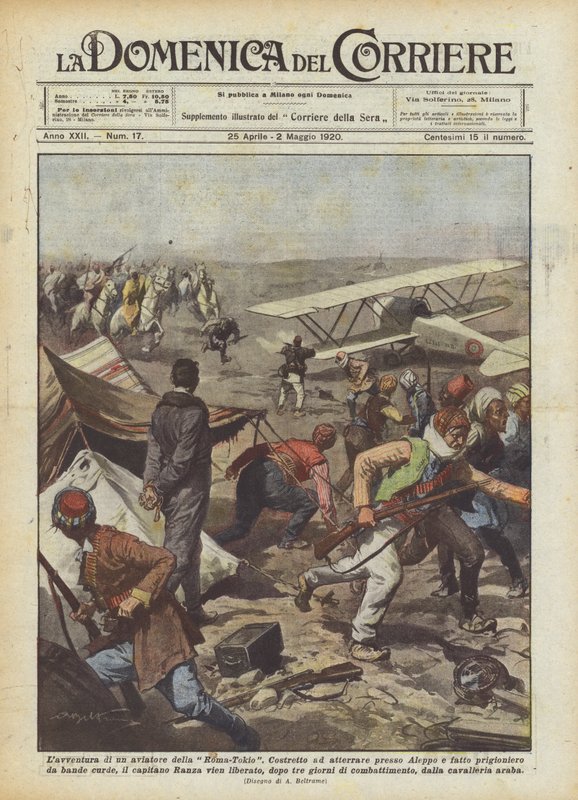 Lavazza de um aviador de Roma-Tóquio de Achille Beltrame