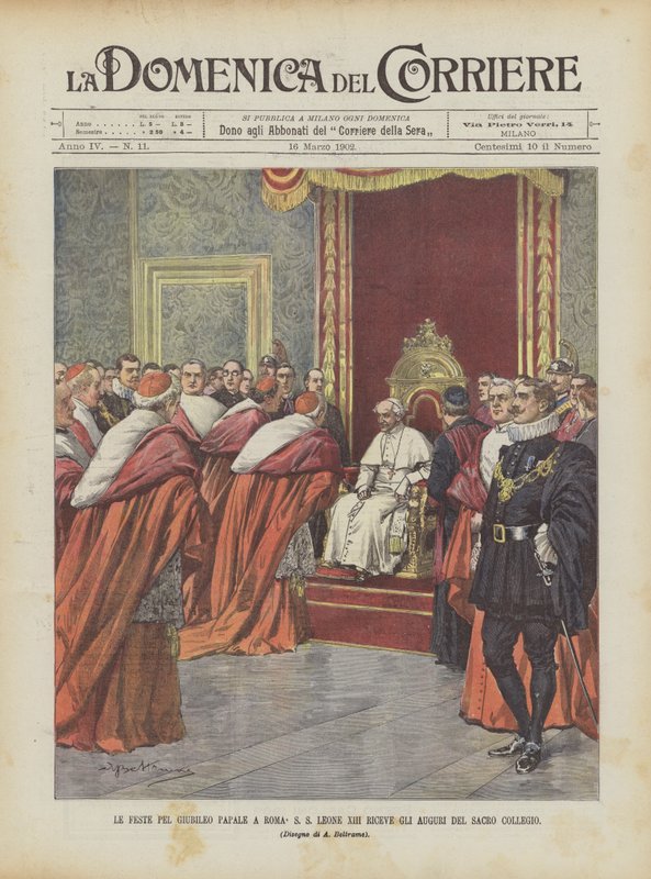 As Festas do Jubileu Papal em Roma SS Leão XIII Recebe as Saudações do Sagrado Colégio de Achille Beltrame