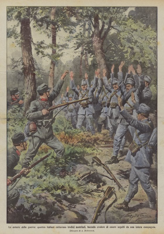 Os truques da guerra, quatro italianos capturam treze austríacos, fazendo crer que estão de Achille Beltrame
