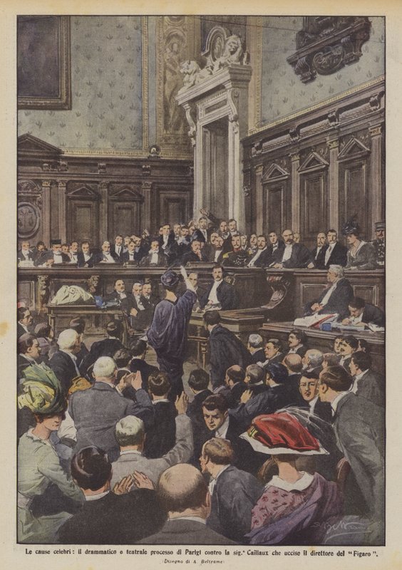 As famosas causas, o julgamento dramático e teatral de Paris contra o Caillaux que matou de Achille Beltrame